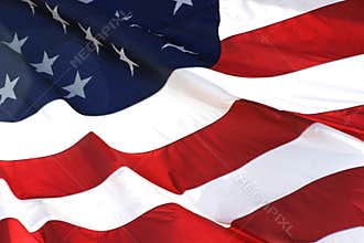 American Flag in Horizontal View