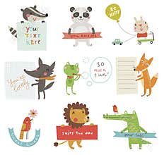 Cute animals set