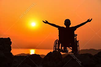 Disabled person & happy and peaceful disability
