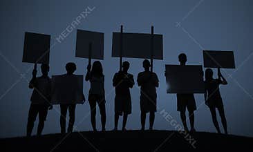 Protest Group Unity Crowd People Communication Concept