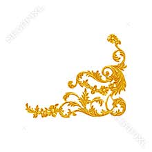 Ornament elements, vintage gold floral designs