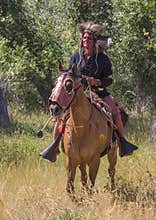 CASPER, WY__CIRCA Â JULY Â 2015__Soldiers and indians reenactment in Casper, Wy. circa July 2015