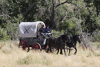 CASPER, WY__CIRCA Â JULY Â 2015__Soldiers and indians reenactment in Casper, Wy. circa July 2015