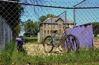 Old school, bike, and dugout