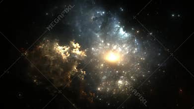 Supernova explosion in the center of the nebula