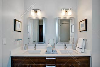 Modern modern bathroom at hotel resort