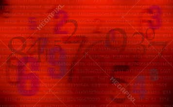 Abstract Red numbers background