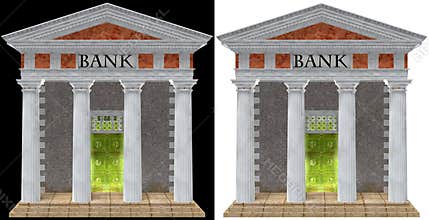 Bank, Banking Building Illustration isolated