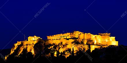 Night scenes of Acropolis and Parthenon