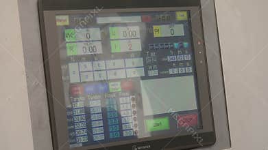 Monitor of cubic-presser at synthetic diamond factory