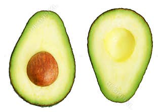 Two slices of avocado