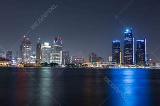 Detroit at Night Color