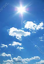 Sun and clouds in a sky