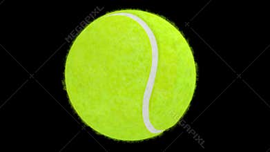 Tennis ball on black background
