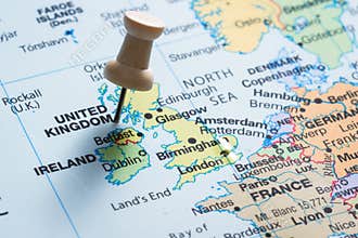 United Kingdom on a map