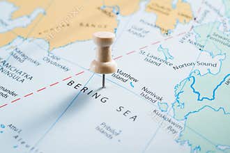 Bering Sea on a map