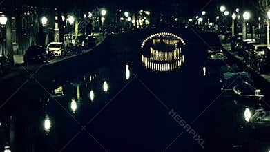 Amsterdam canal at night