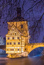 Bamberg at dusk -City Hall- Germany