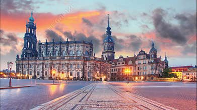 Dresden, Germany at sunset, Time lapse