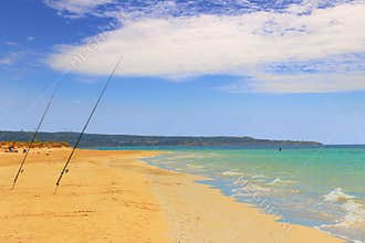 SUMMER Salento coast: Pescoluse beach (Lecce). ITALY (Apulia).