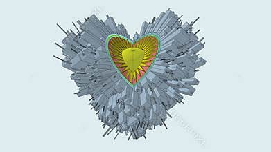 Conceptual Miniature City Globe In Shape Of Heart Animation