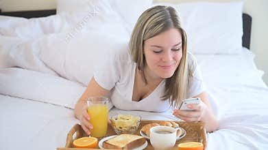 Women having breakfast in the bed