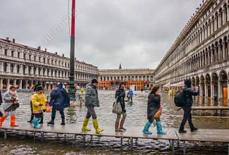 Acqua Alta (high water) in Venice, Italy