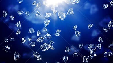 Falling Blue Diamonds