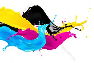 Abstract CMYK color splashes