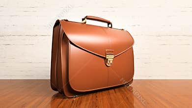 Office desk table with briefcase