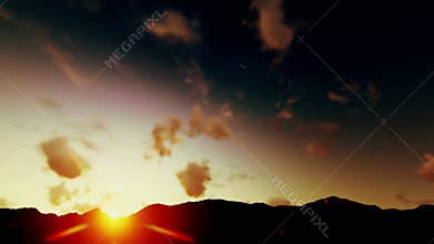 Heavenly Timelapse Clouds, Sunrise over Mountains