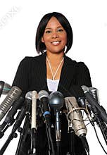 Woman Behind Microphones