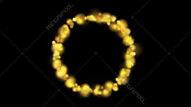 Glowing golden fire circle video animation