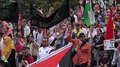 Free Palestine protest march in the streets of Amsterdam City of Amsterdam