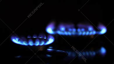 Close up of two gas burners