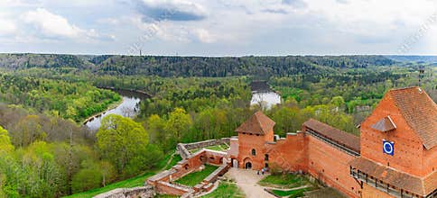 Turaida castle and Gauja river valley in Sigulda, Latvia