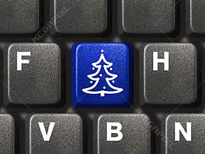 Computer keyboard with Christmas tree key
