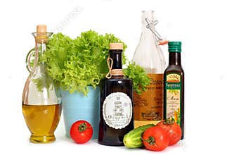 Different tipes of salad oil (corn and olive)