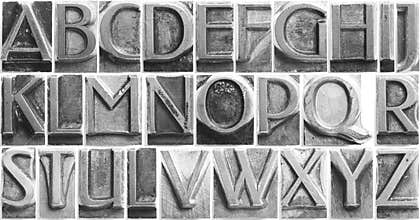 Movable Type Alphabet Set