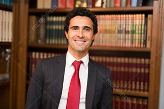 Successful lawyer in his studio