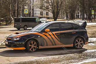 Tuned car on the street