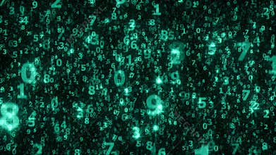 The many sparkling falling digits in cyberspace - seamless loop