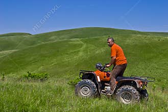 Atv riding on hills - quad