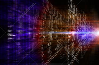 Binary red and purple computer code