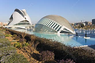 Palau de les Arts and Hemisferic in Valencia, Spain.