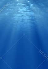 Beams of the sun under water