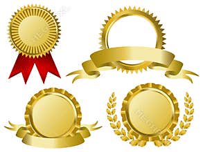 Gold award ribbons
