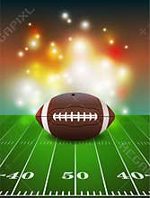 American Football on Field Background