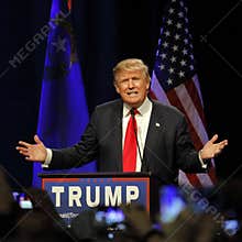 LAS VEGAS NEVADA, DECEMBER 14, 2015: Republican presidential candidate Donald Trump speaks at campaign event at Westgate Las Vegas