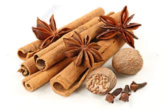 Cinnamon, anise, nutmeg, and cloves
